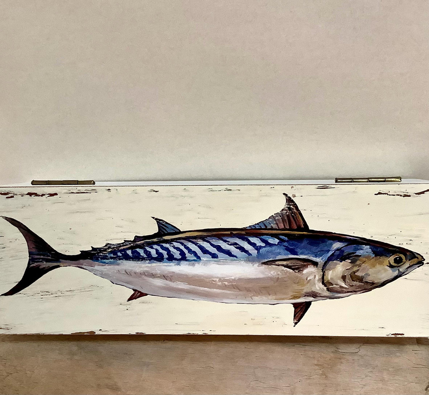 Boîte bois poisson modèle A décoration marine 22 x 7