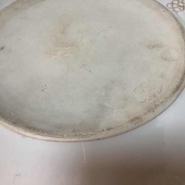 Plat creux vintage porcelaine art déco roses AV
