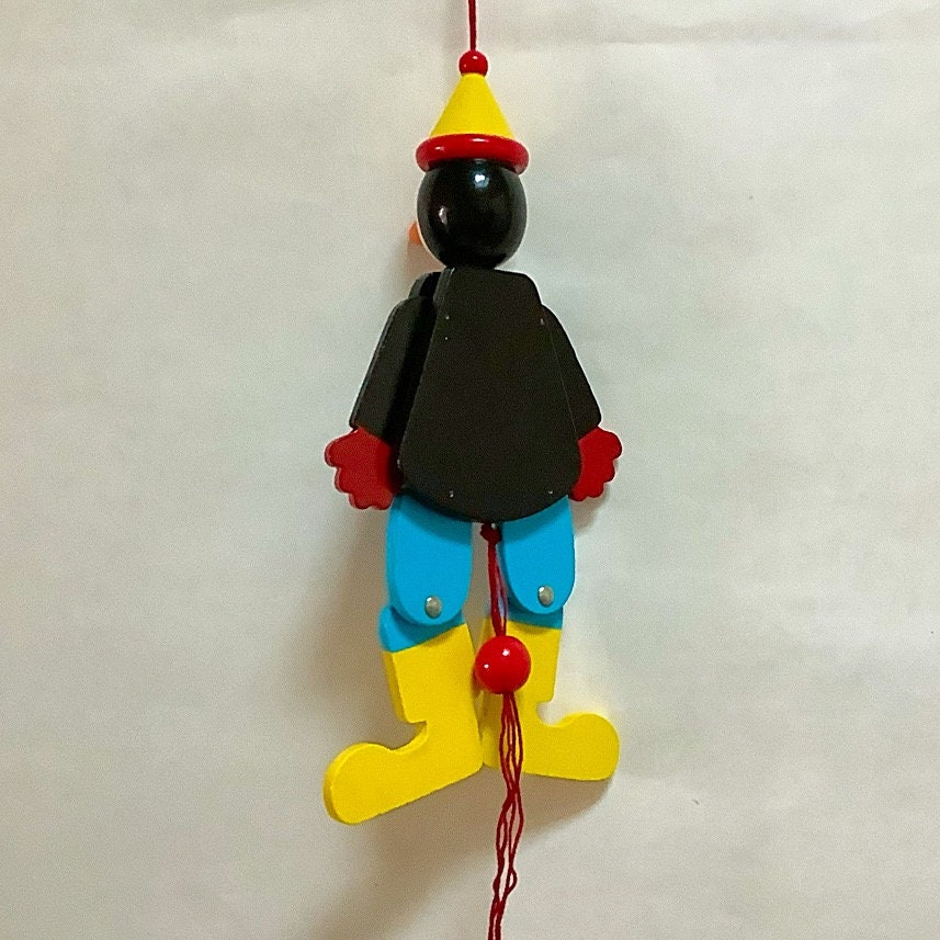 Jeu marionnette animée pingouin bois modèle B