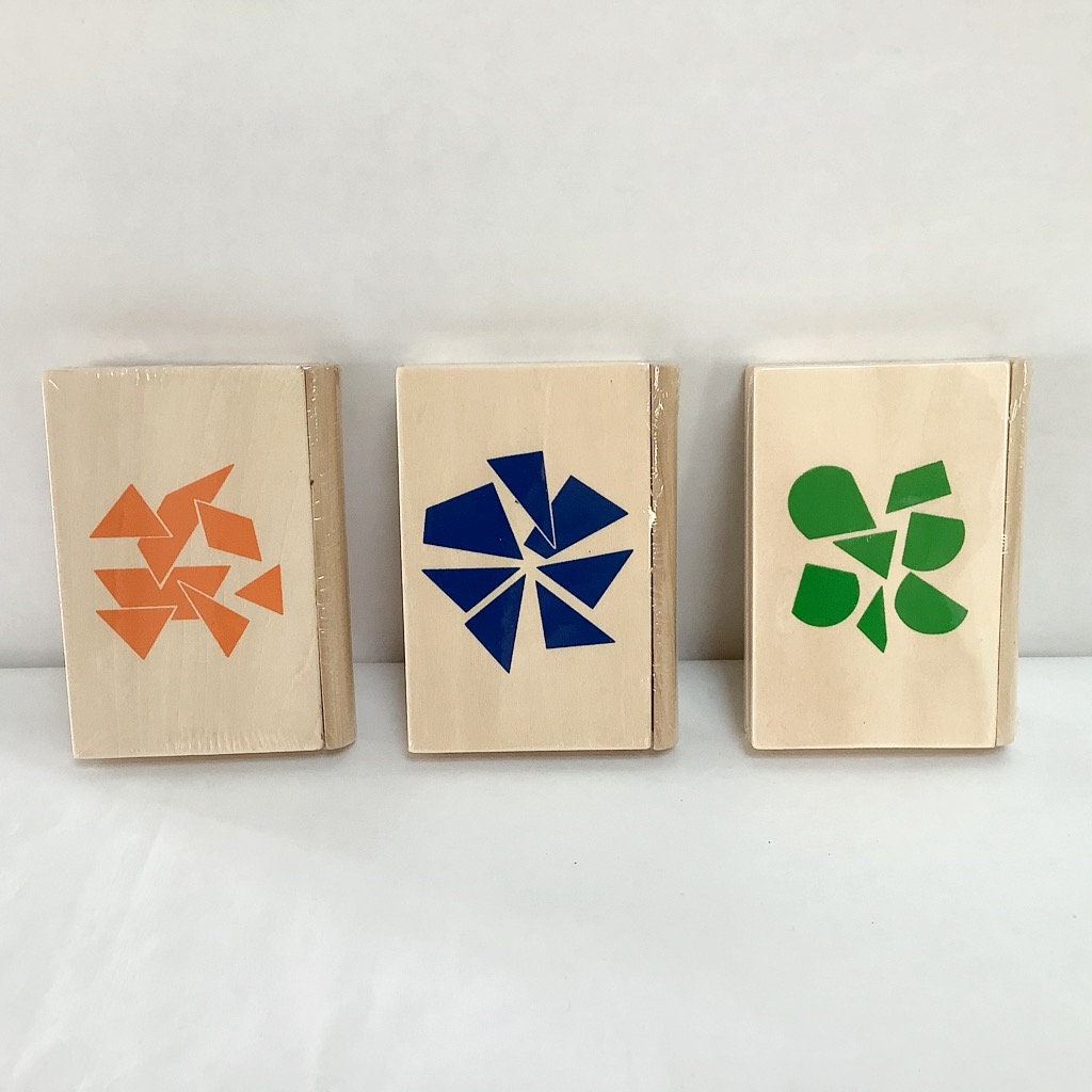 Jeu de patience bois puzzles x 3 vintage