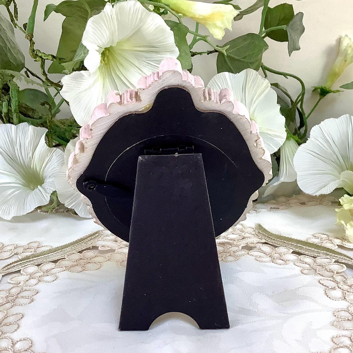 Cadre miniature baroque patiné rose 12 cm x 9 cm modèle B