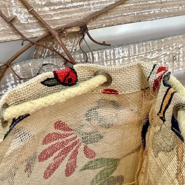 Sac de plage imperméable toile de jute beige sirène ht 40 cm