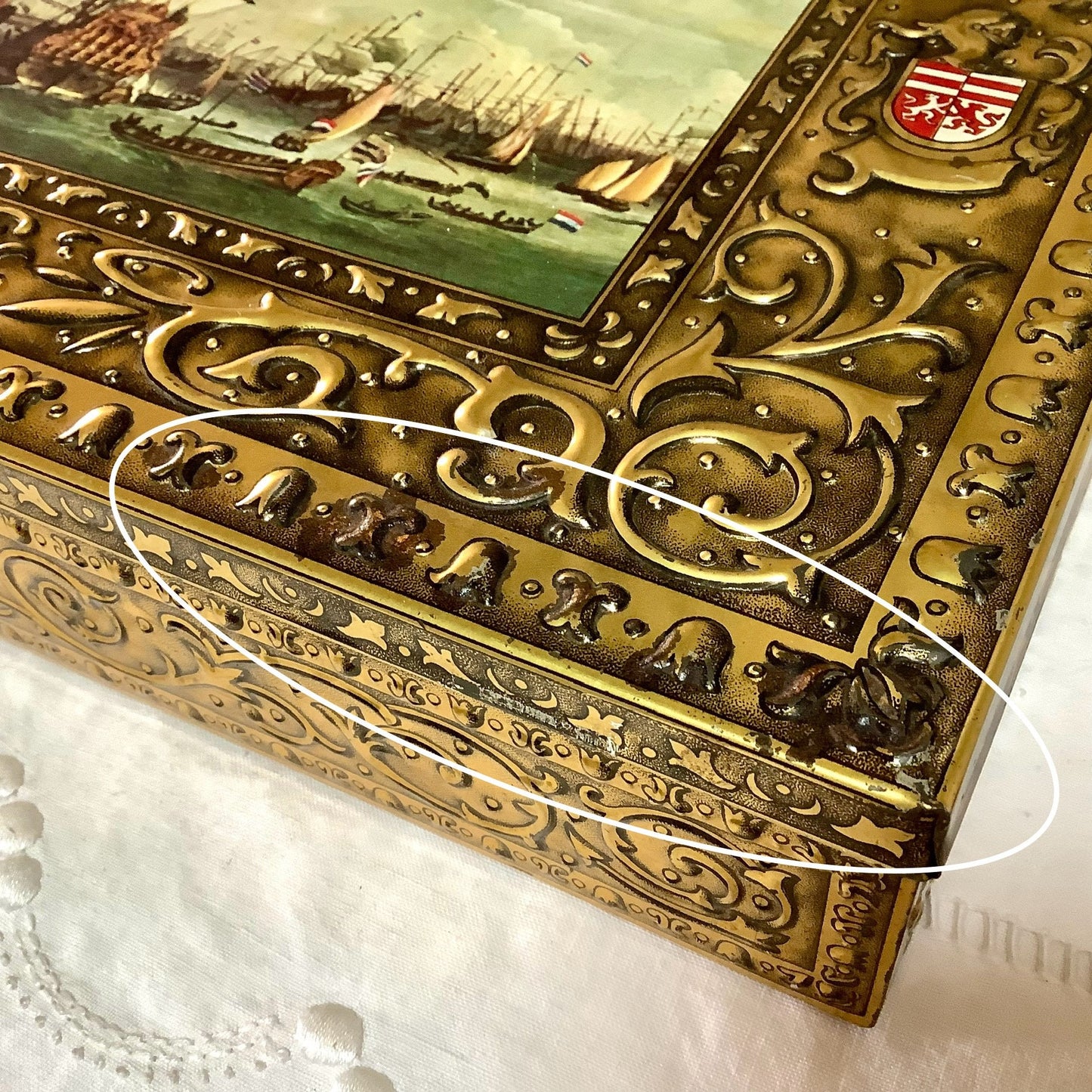 Boîte a biscuit métal van melle rotterdam vintage