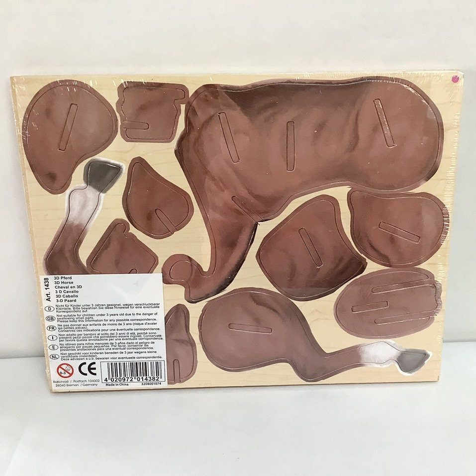 Jeu puzzle 3D bois cheval