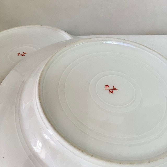 Assiettes creuses porcelaine roses vintage