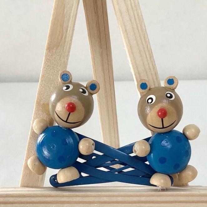 Barrettes enfant bois Ours