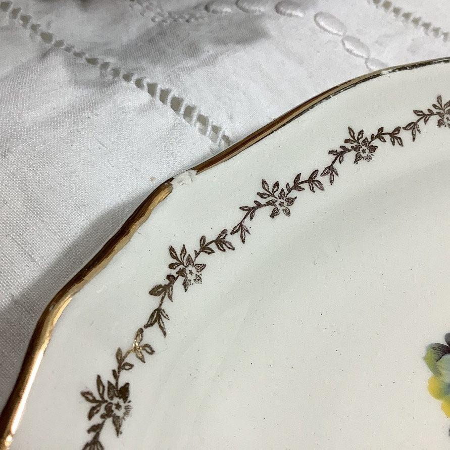 Raviers plats faïence craquelée vintage