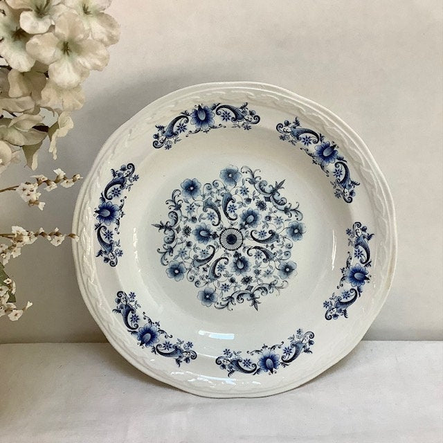 Raviers et assiettes faïence bleu vintage moulin des loups orchies