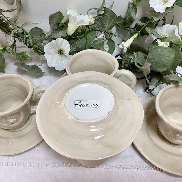 Service à café faïence beige Woods and willow vintage