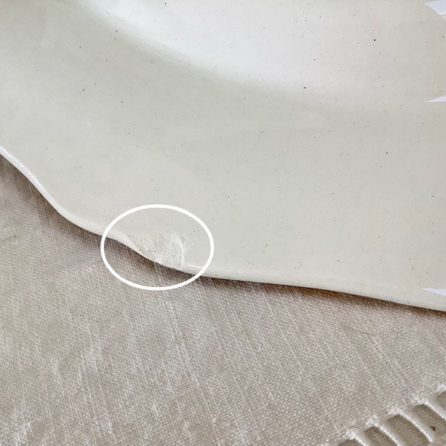 Plat de service ovale et ravier faïence vintage l’amandinoise