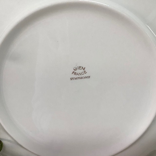 Plat à tarte gâteau faïence Gien symphonie vintage