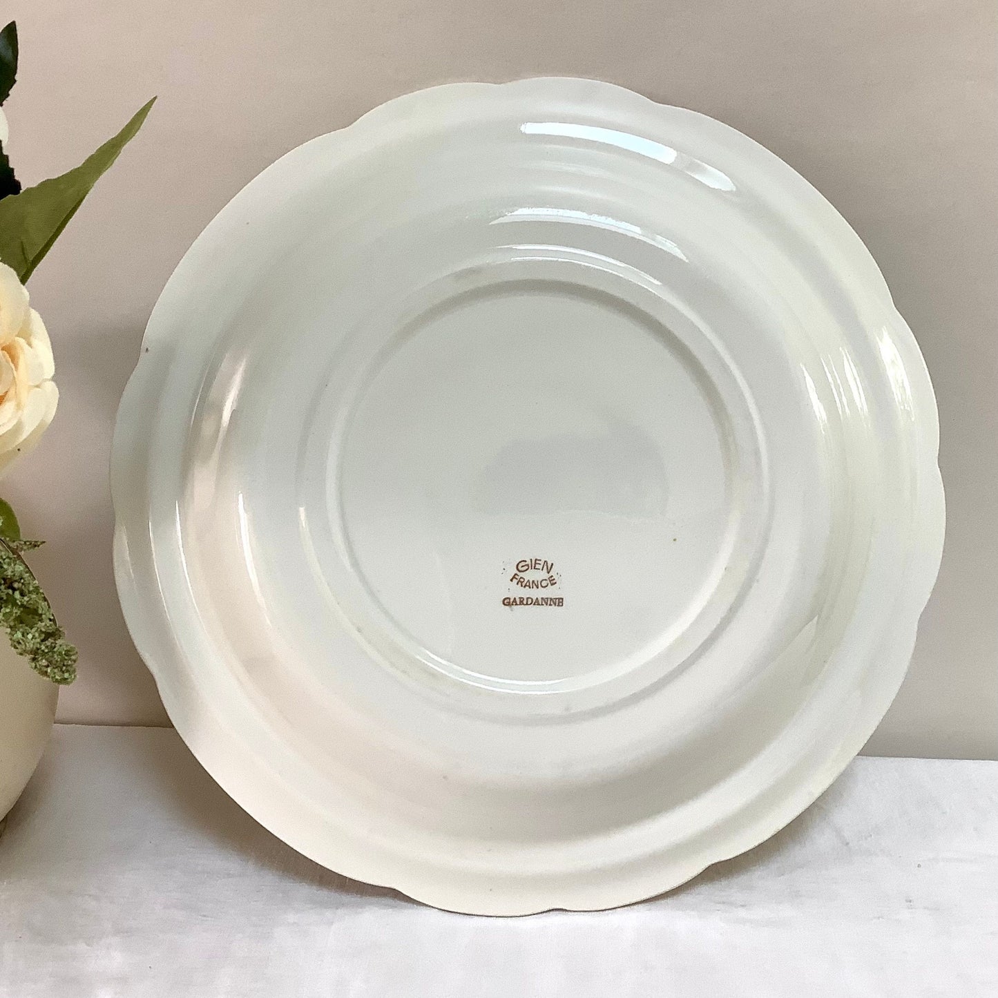 Plat creux et plat faïence Gien Gardanne vintage