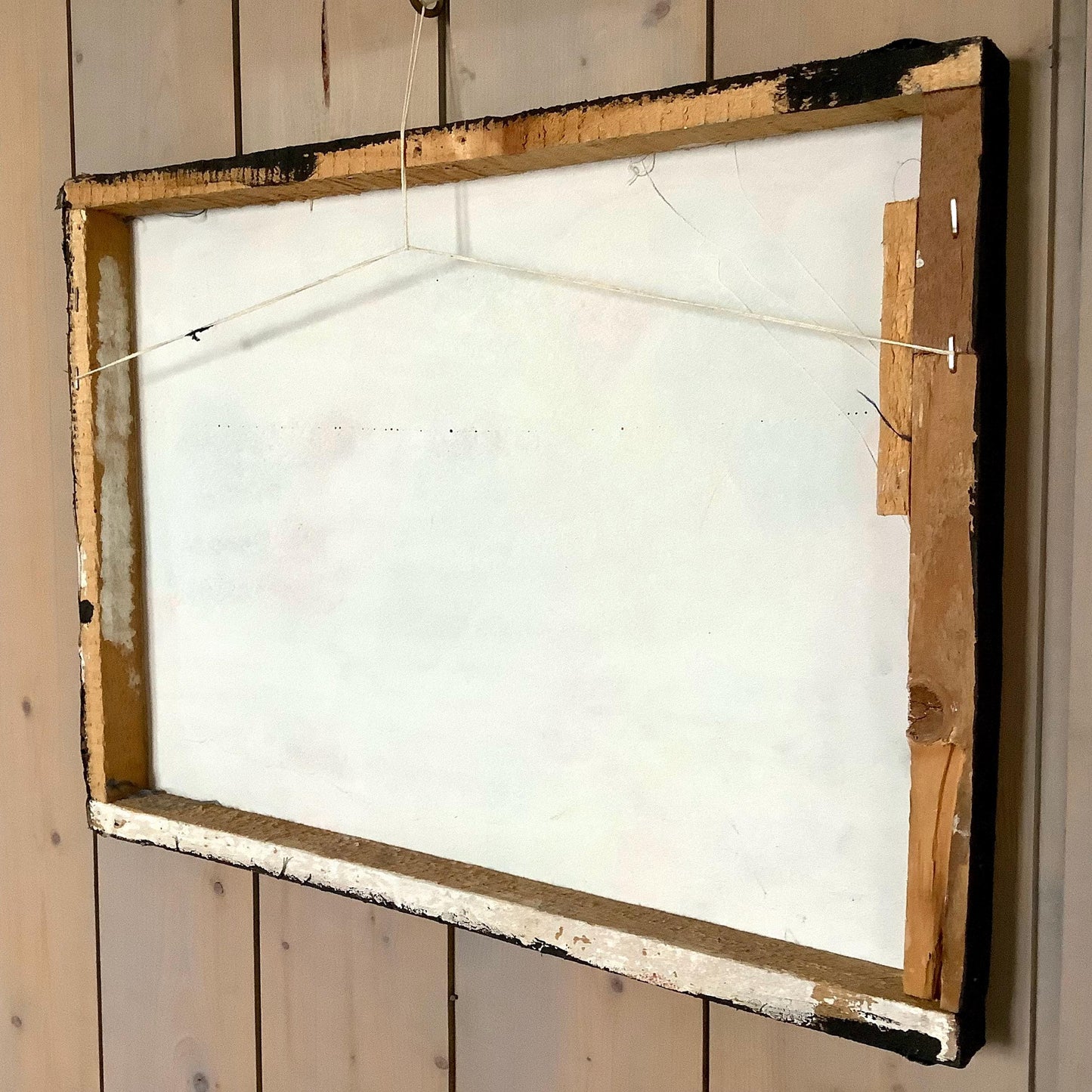 Tableau art naïf République dominicaine peinture acrylique, art populaire scène vie 41x29,8 cm