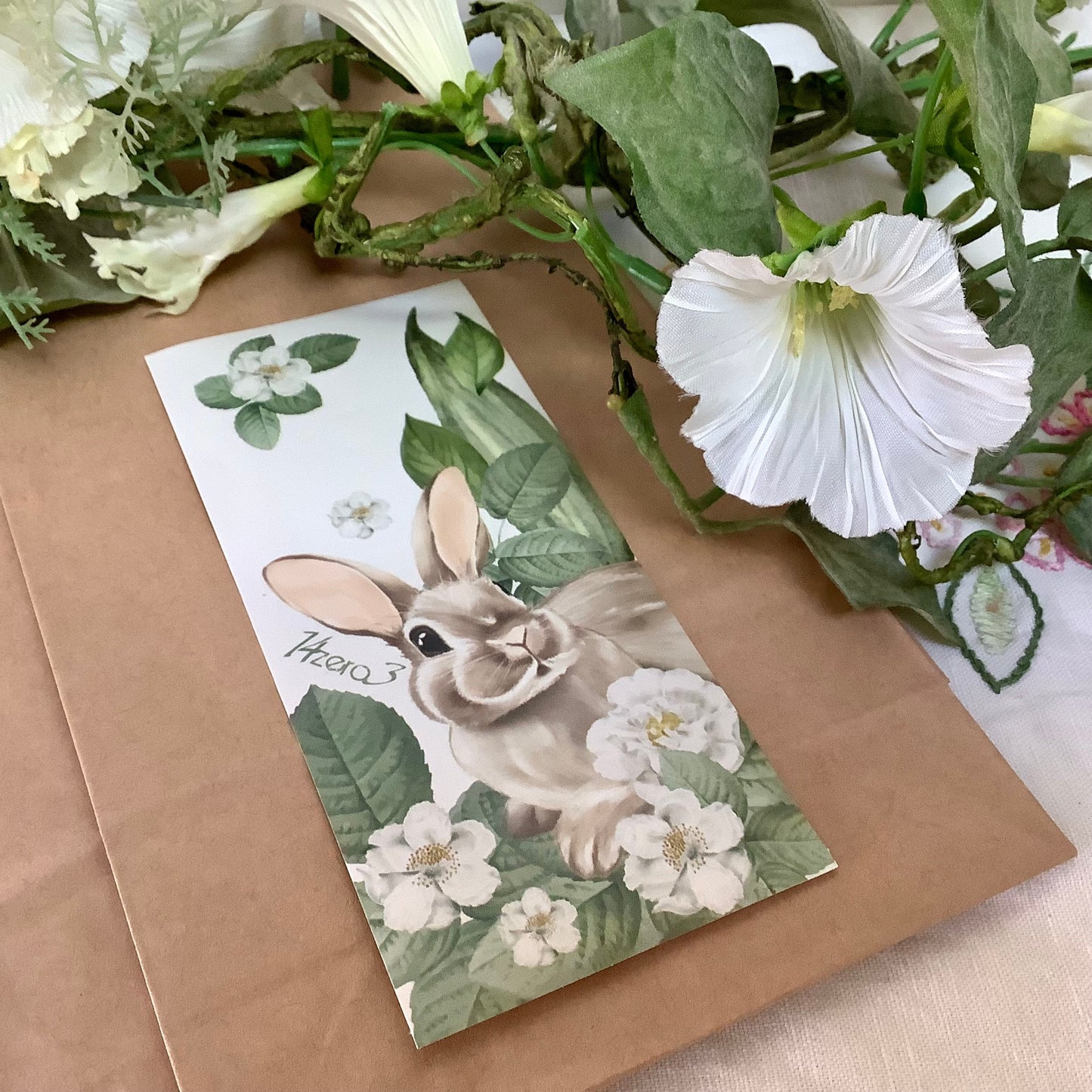 Sachets kraft x 4 motifs lapins ht 23.5 cm