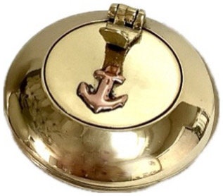 Cendrier de poche laiton décoration marine diamètre 5.5 cm