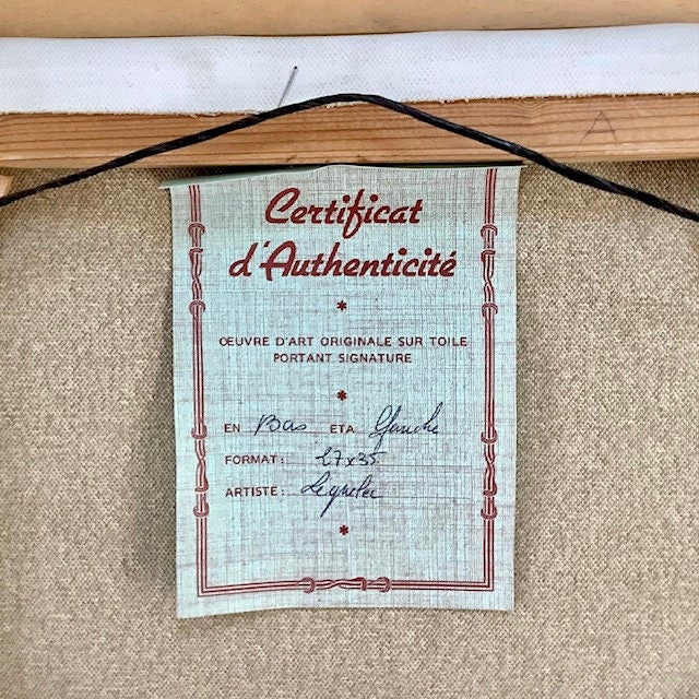 Tableau paysage marin huile sur toile vintage