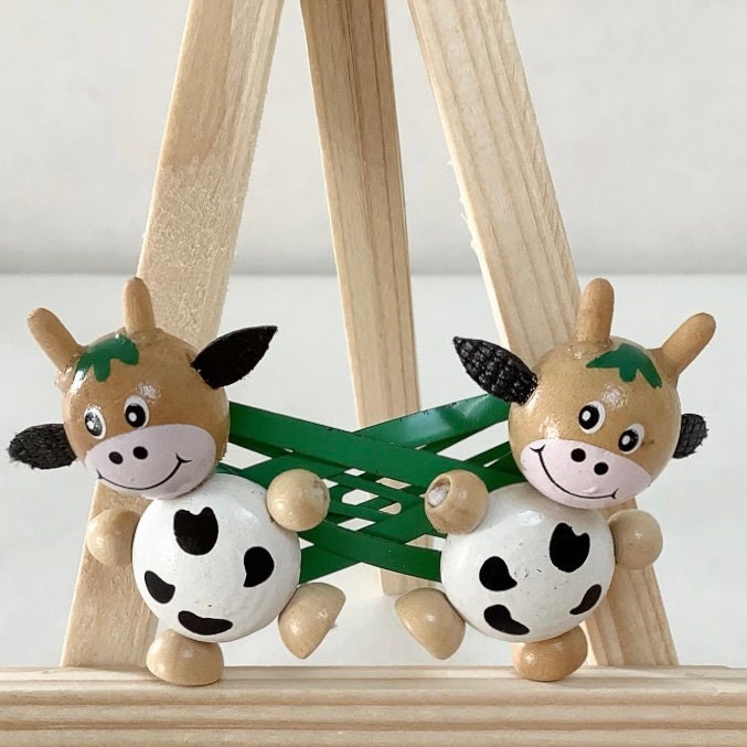 Barrettes enfant bois Vache