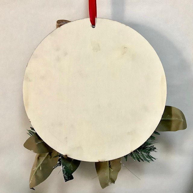 Cadre de Noël vintage bois diamètre 22 cm modèle B