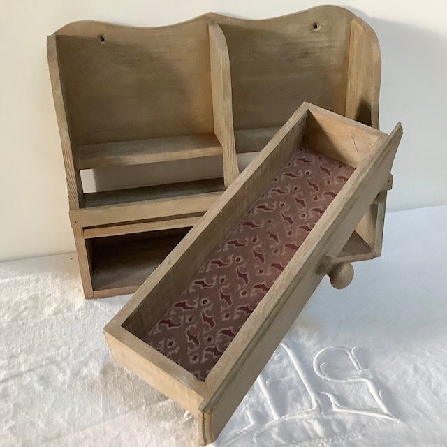 Étagère bois organisateur de bureau vintage