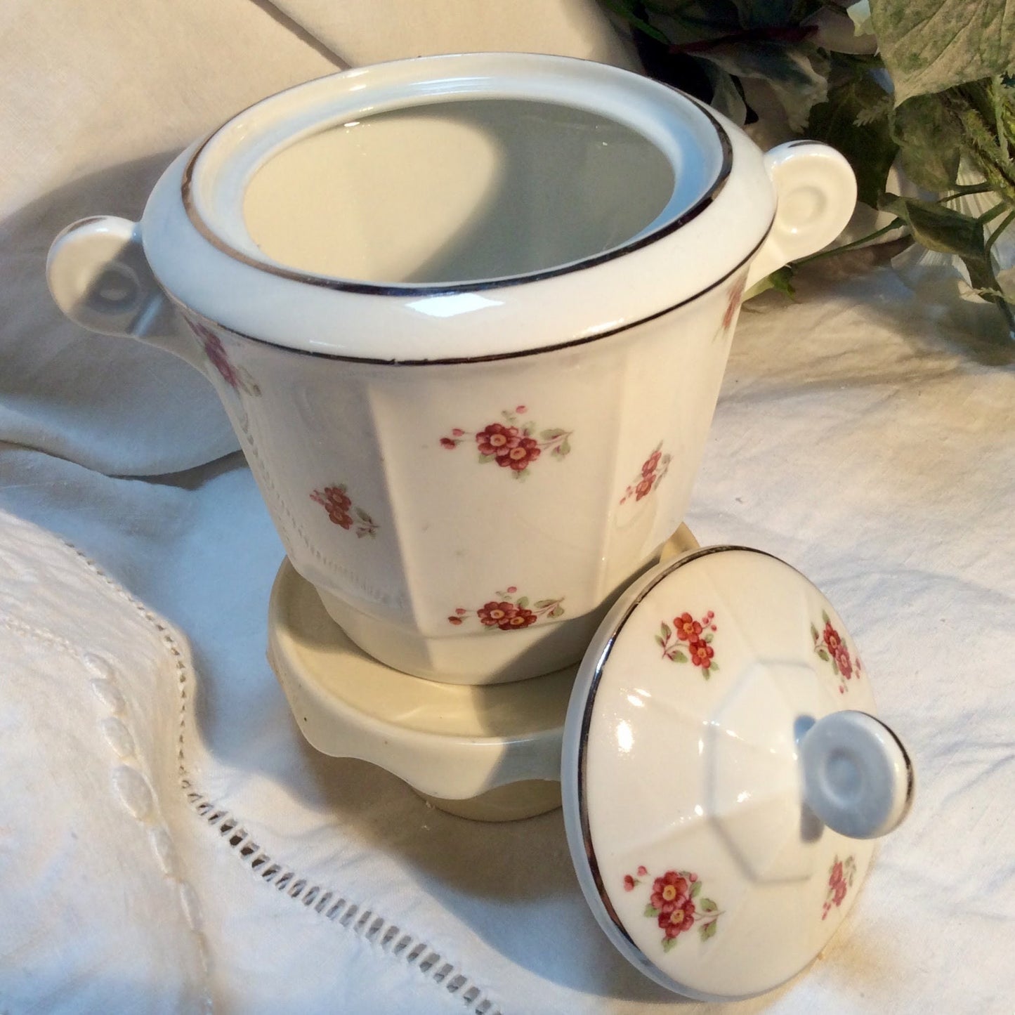 Cafetière théière sucrier pot à lait porcelaine fleurs vintage