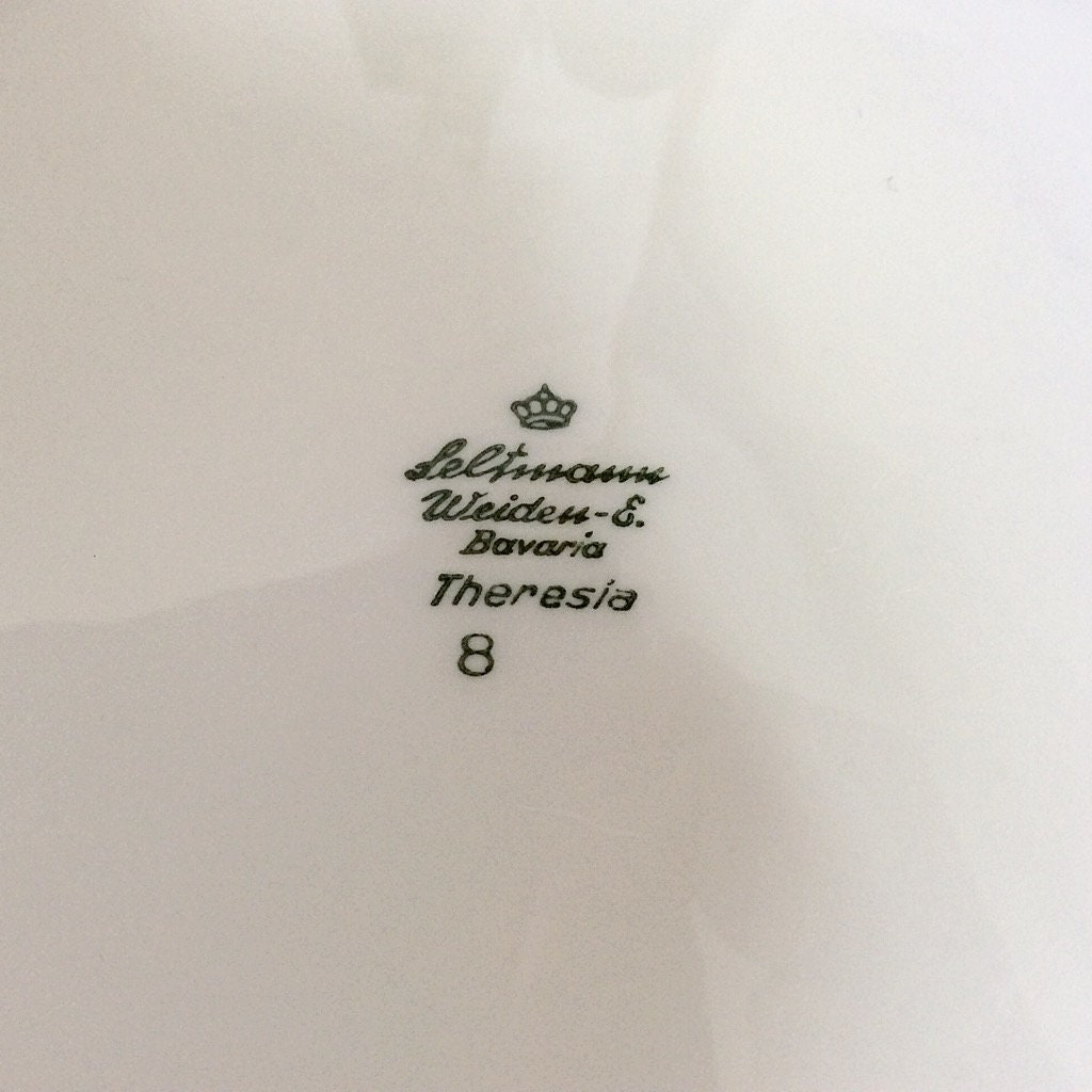 Plat à tarte gâteau porcelaine Seltmann Weiden Bavaria Theresia liseré doré 27 cm, vintage Limoges