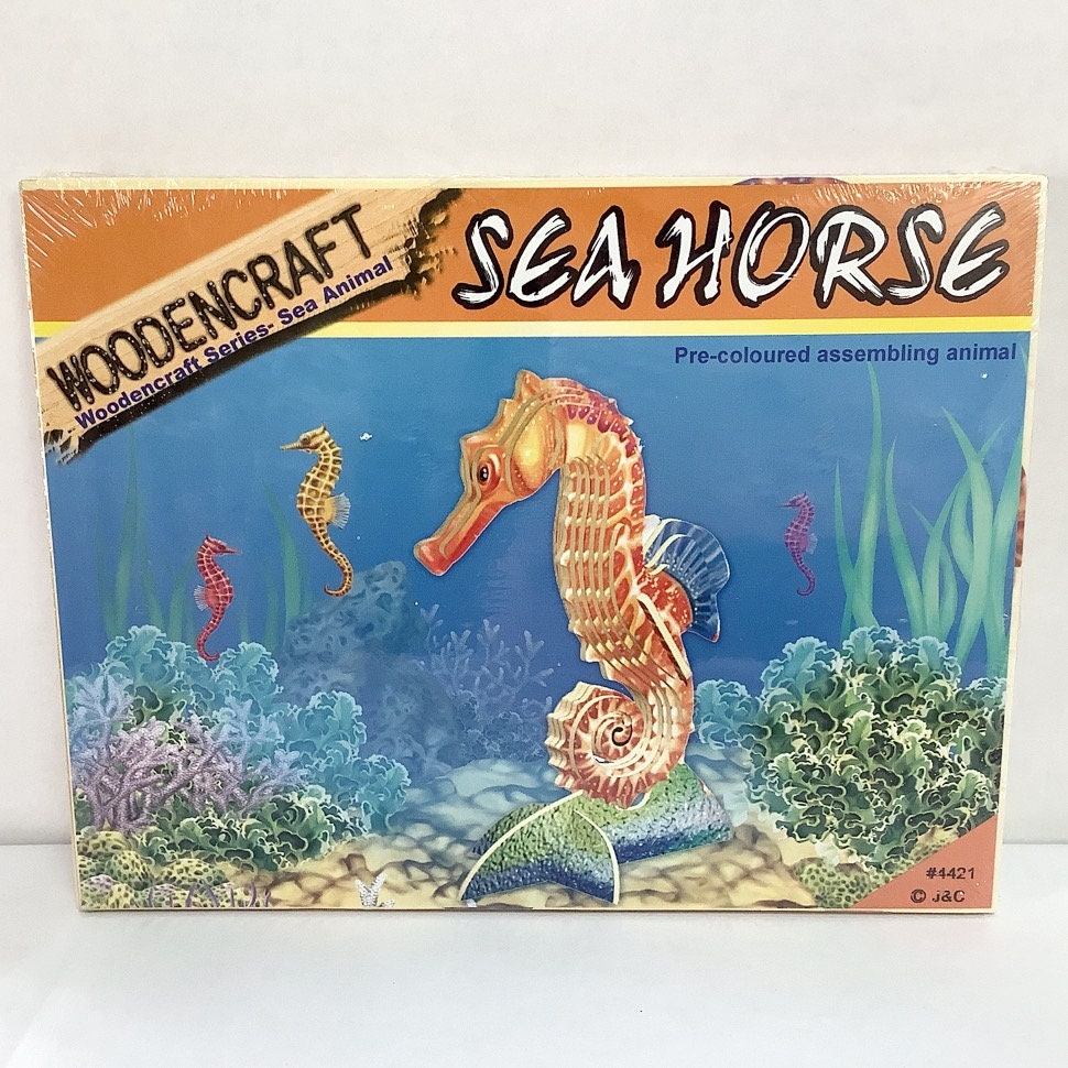 Jeu puzzle 3D bois hippocampe