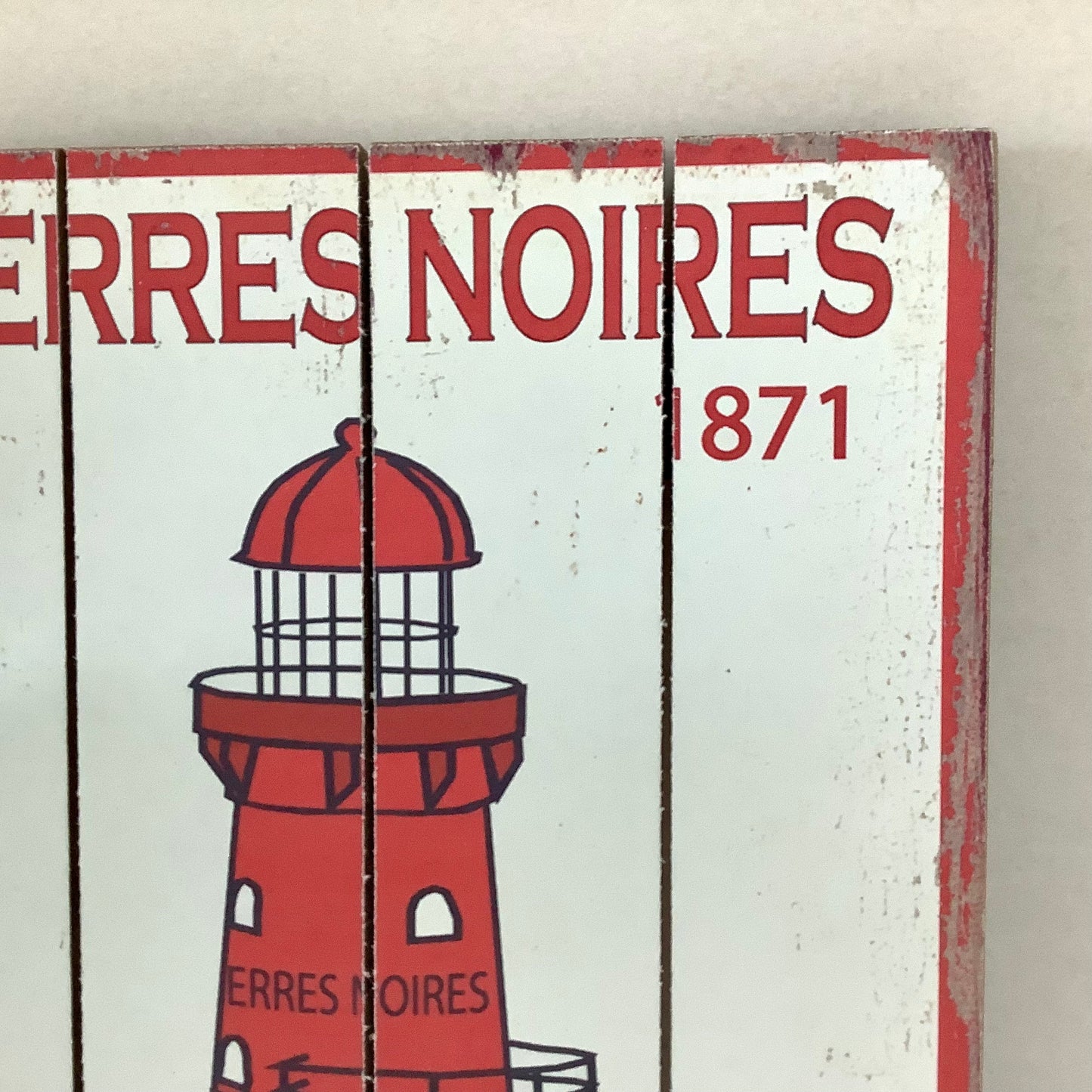 Plaque décorative bois phare Pierres Noires  décoration marine 21 x 29