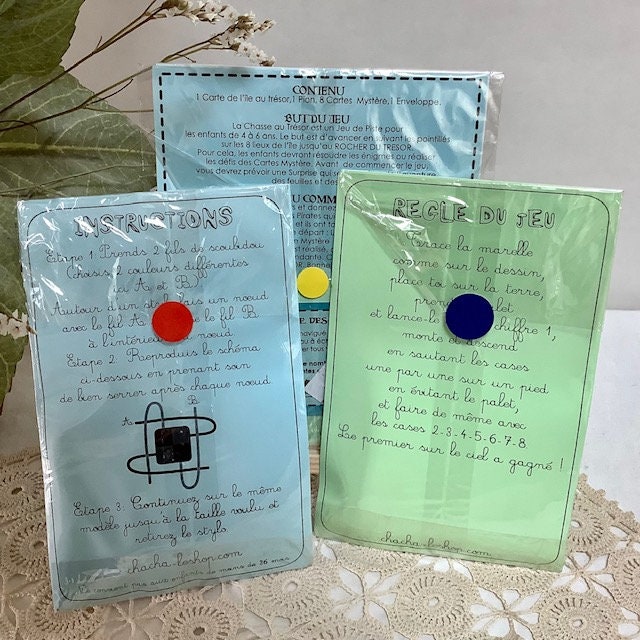 Jeux scoubidou marelle chasse au trésor vintage