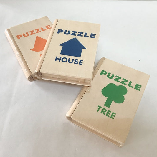 Jeu de patience bois puzzles x 3 vintage