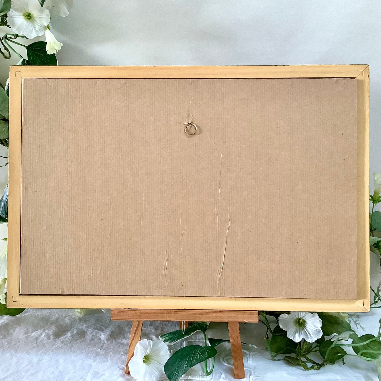 Tableau broderie enfant ourson vintage 41.5 cm x 28 cm