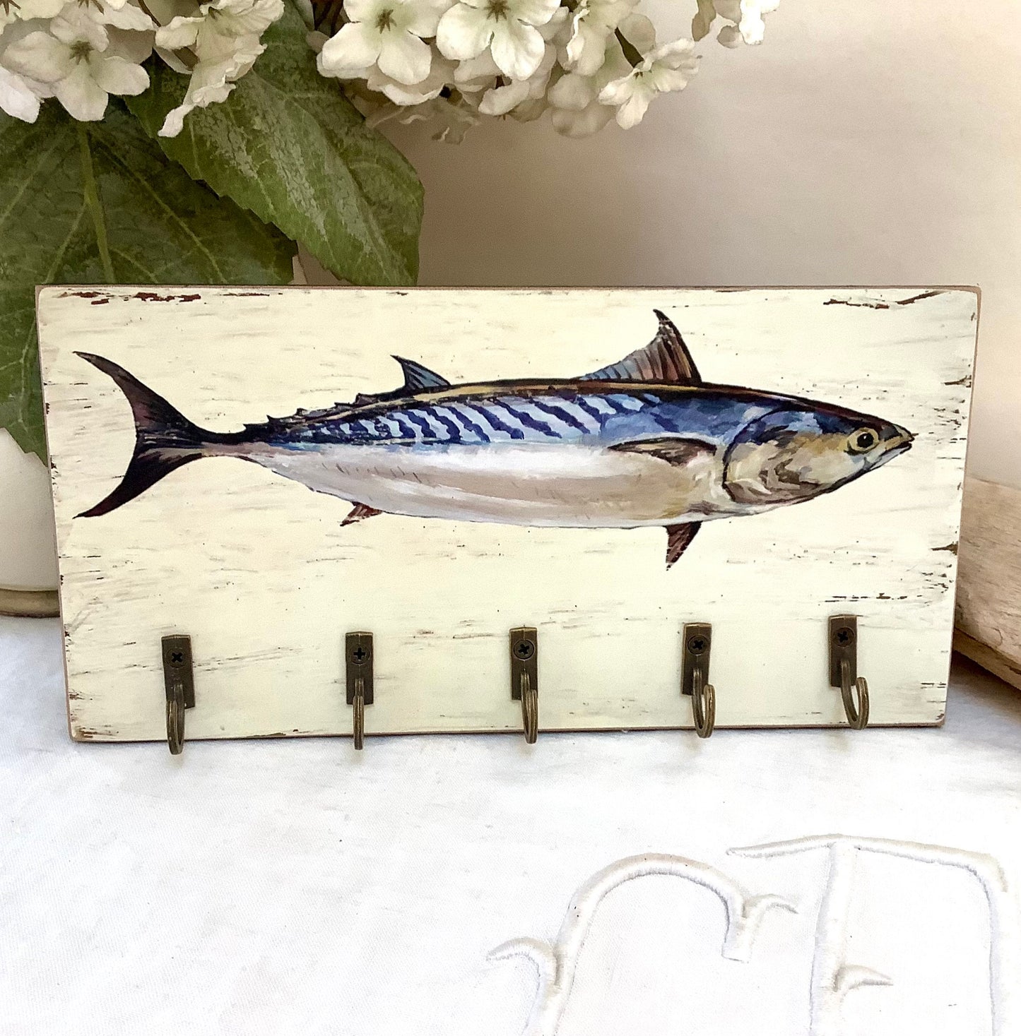 Accroche clés poisson modèle A  décoration marine  22 x 11