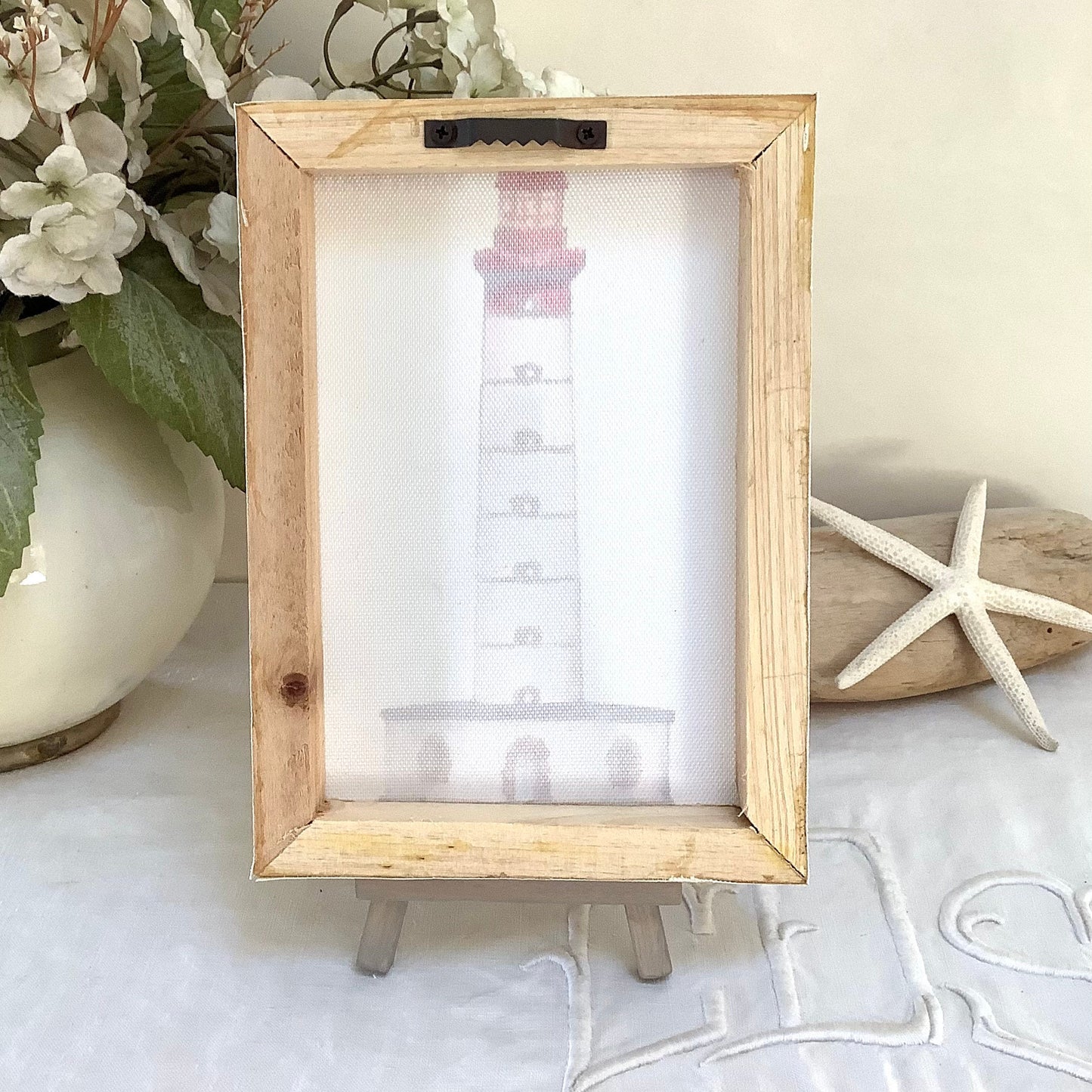 Petit tableau marin phare saint Mathieu chevalet décoration marine 13 x 18