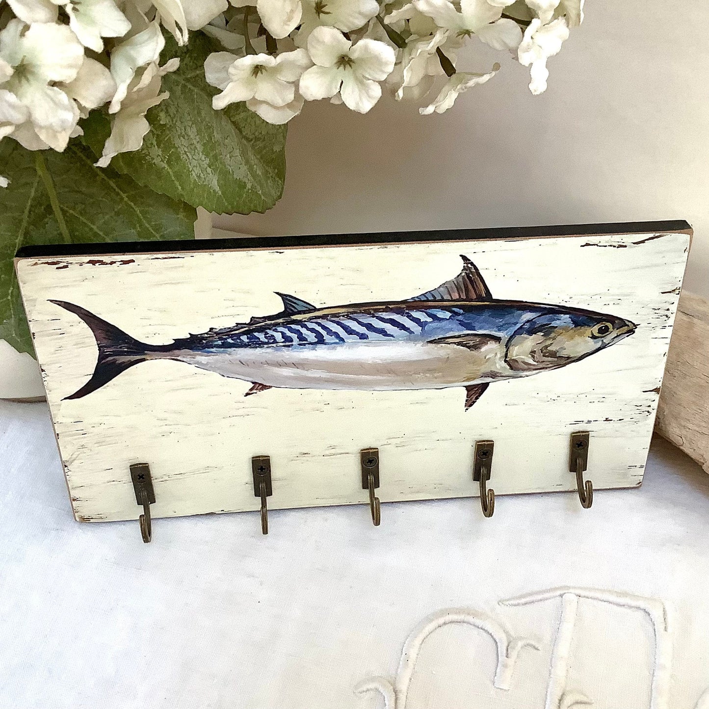 Accroche clés poisson modèle A  décoration marine  22 x 11