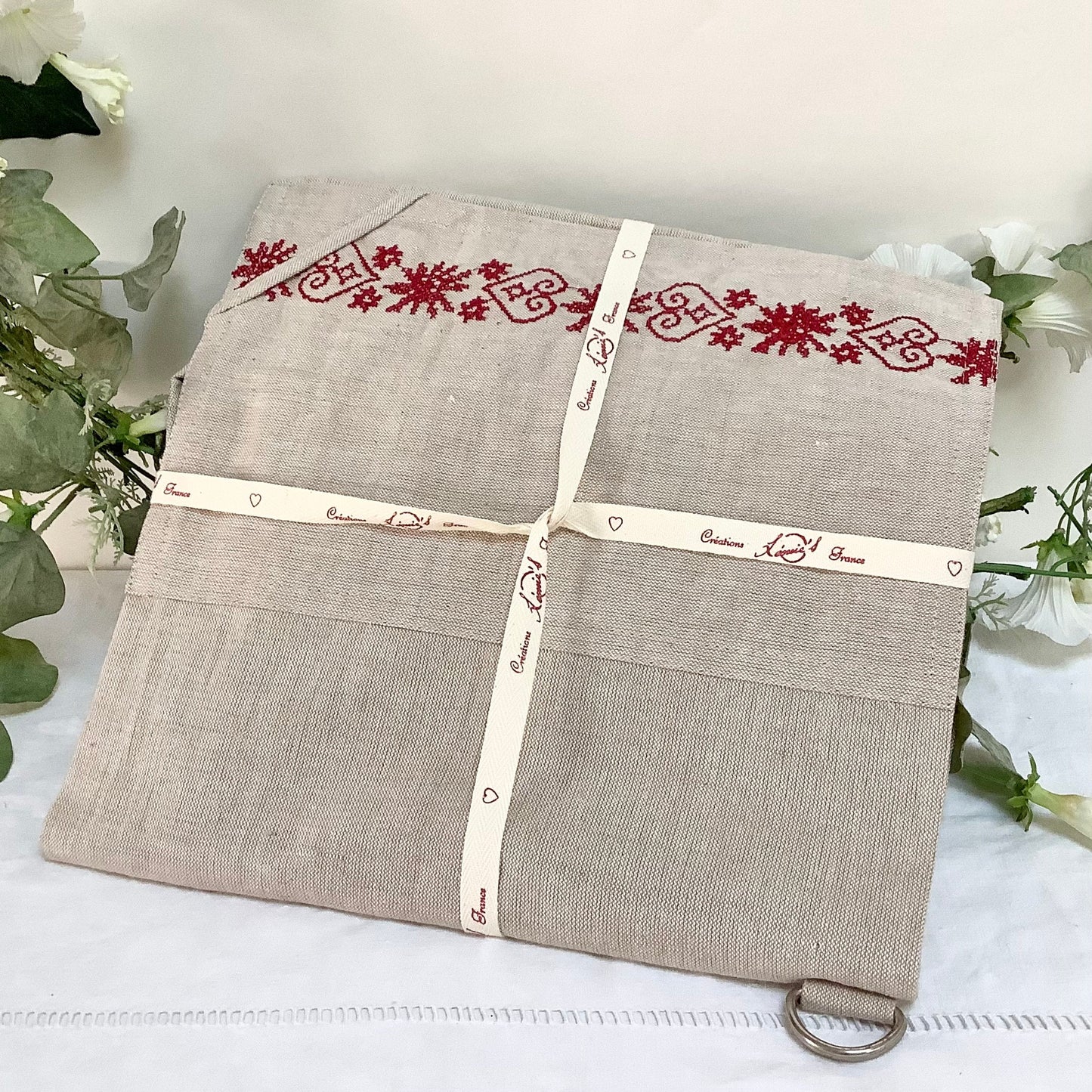 Tablier et manique coton type lin vintage