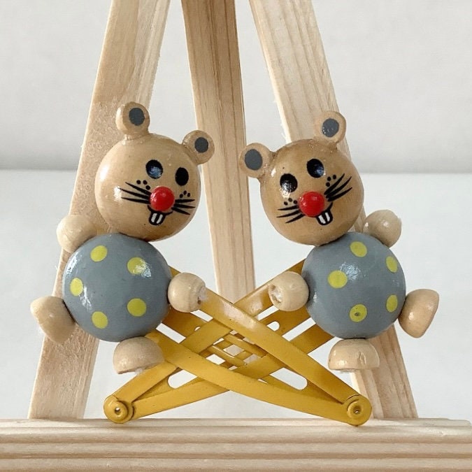 Barrettes enfant bois Souris