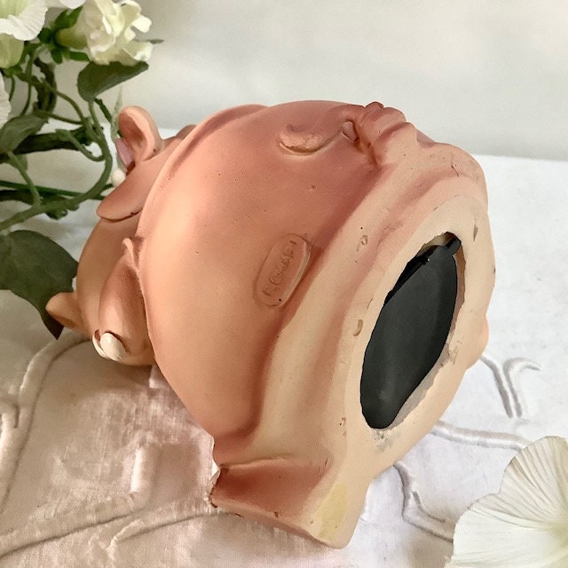 Tirelire hippopotame résine collection Paolo Chiari  ht 9.5 cm vintage