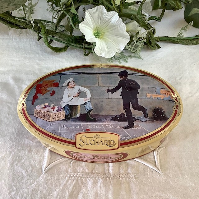 Boîte métal ovale Suchard vintage
