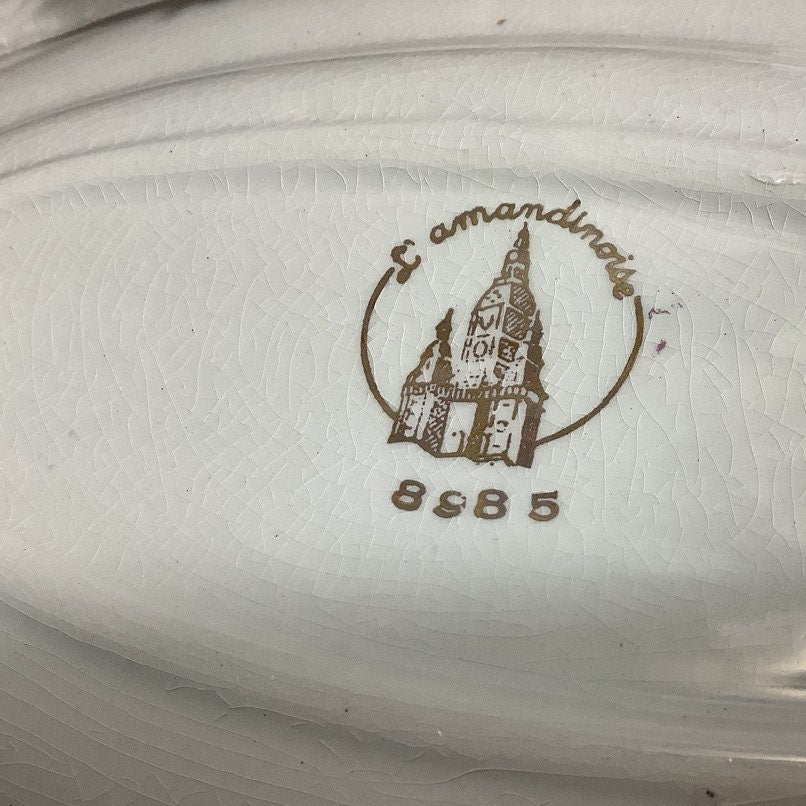 Raviers plats faïence craquelée L’amandinoise vintage