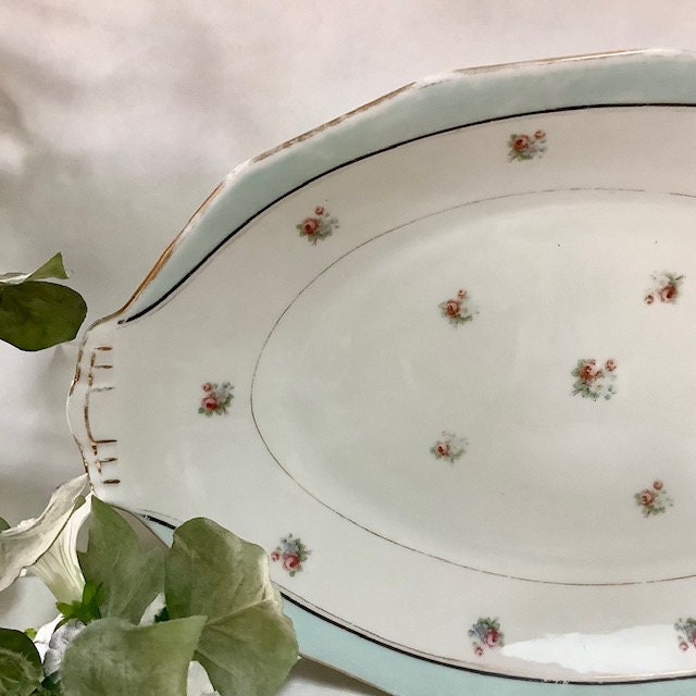 Grand plat ovale porcelaine Limoges France vintage