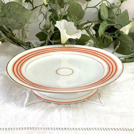 Plat serviteur piédouche porcelaine coupe à fruits vintage