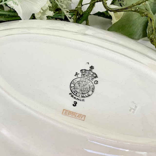 Saucière raviers petites assiettes vert et blanc vintage