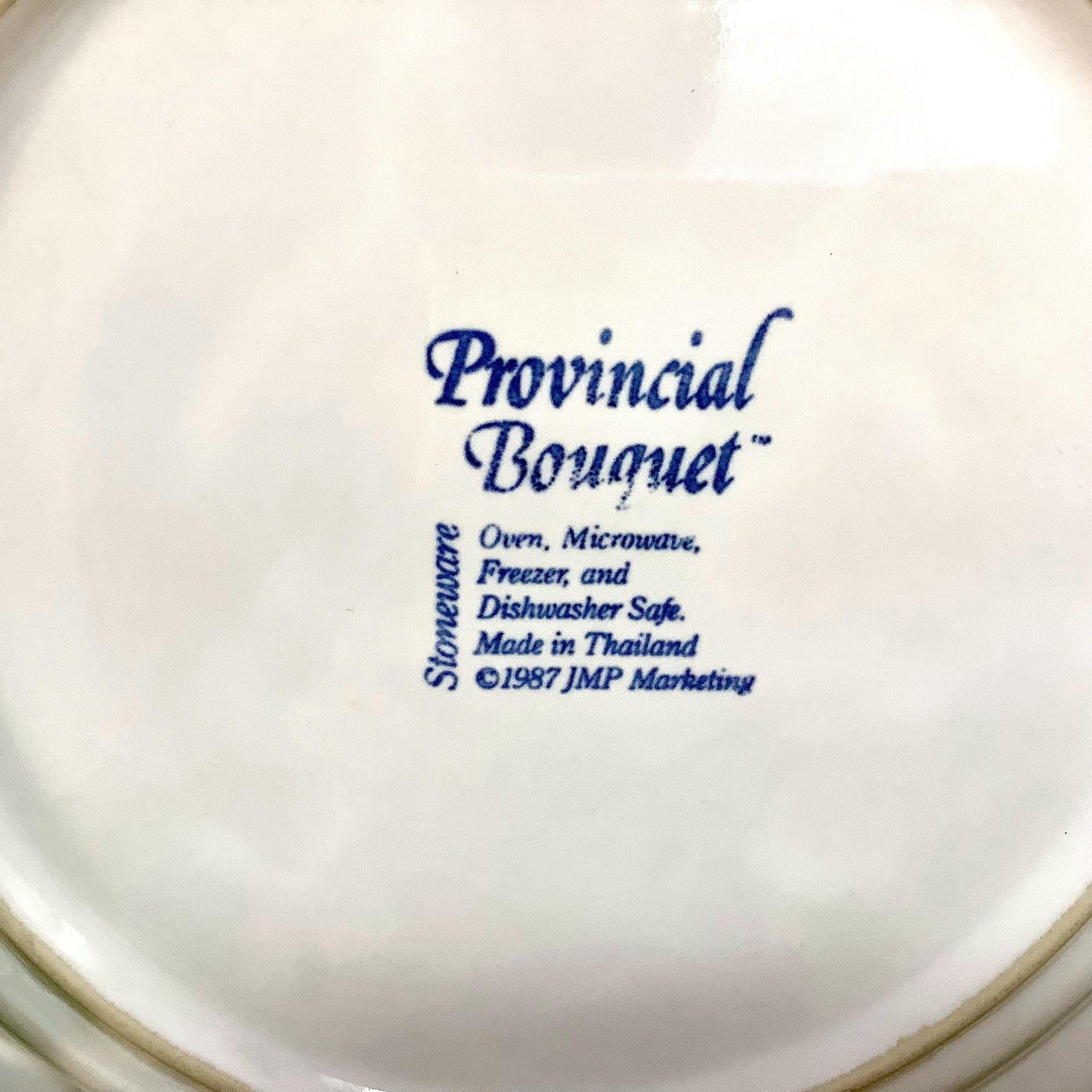 Grand plat provincial bouquet grès émaillé vintage 80