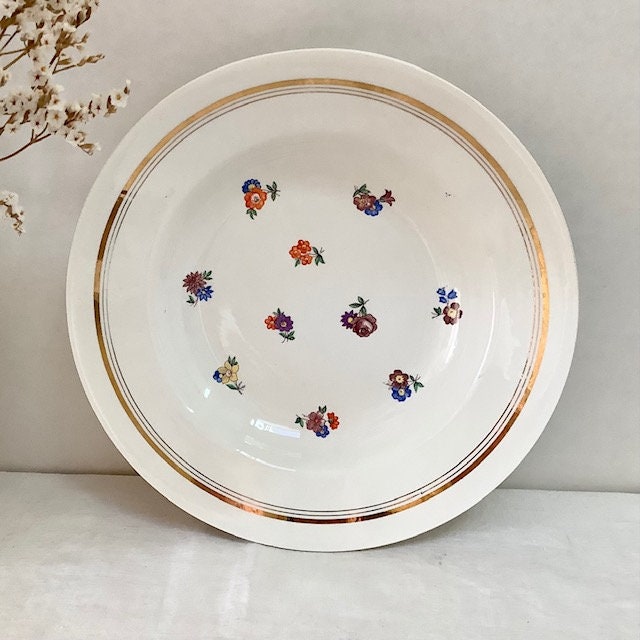 Assiettes creuses faïence Le moulin des loups Orchies vintage