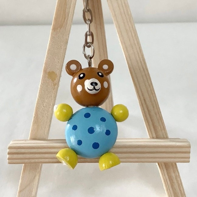 Porte clé bois enfant ours