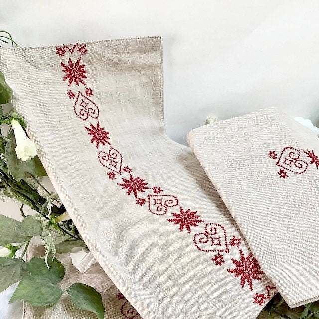 Coffret sets et serviettes de table ronds de serviette vintage