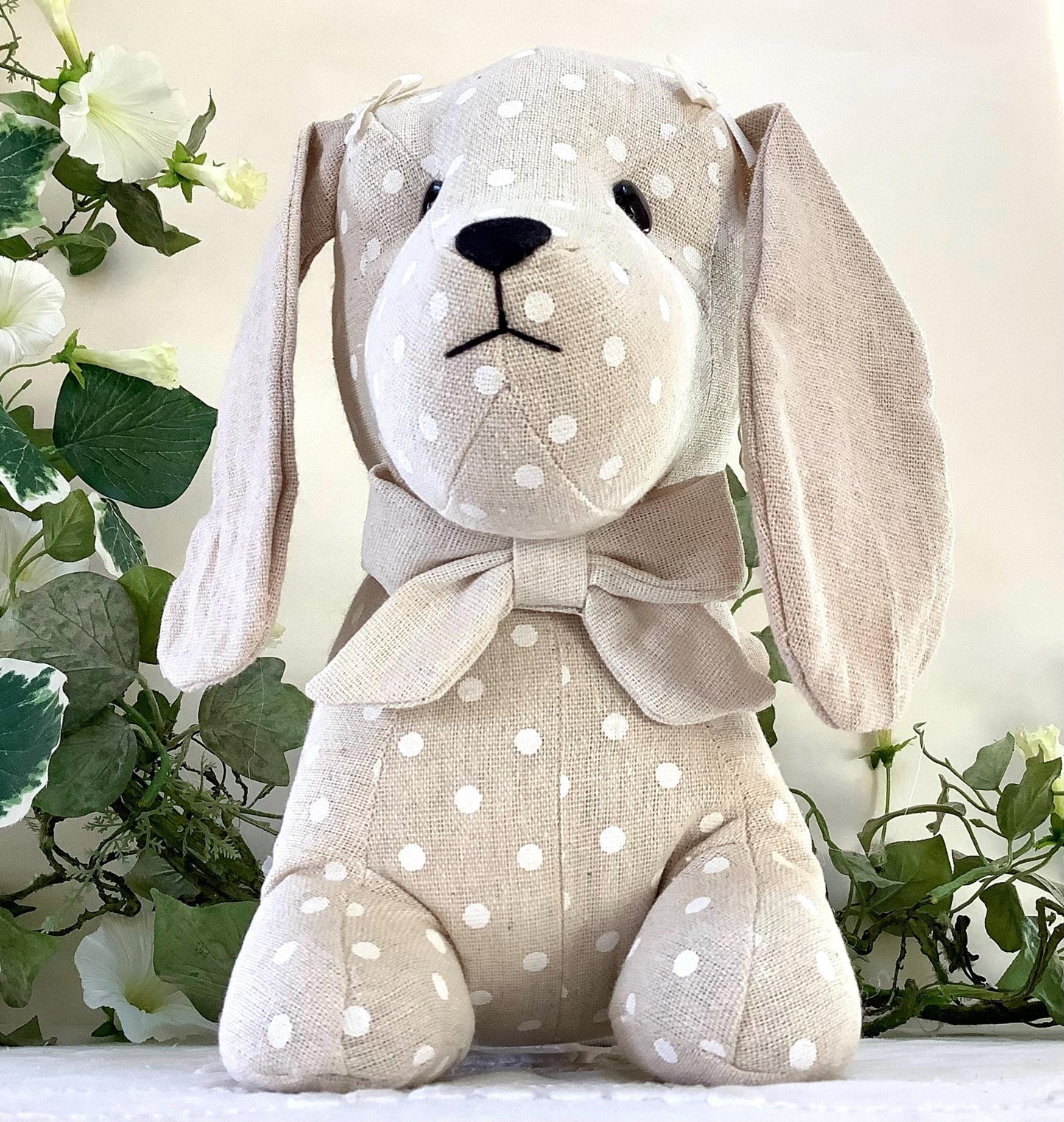 Cale porte arrêt de porte chien lin beige la galleria longueur 35 cm