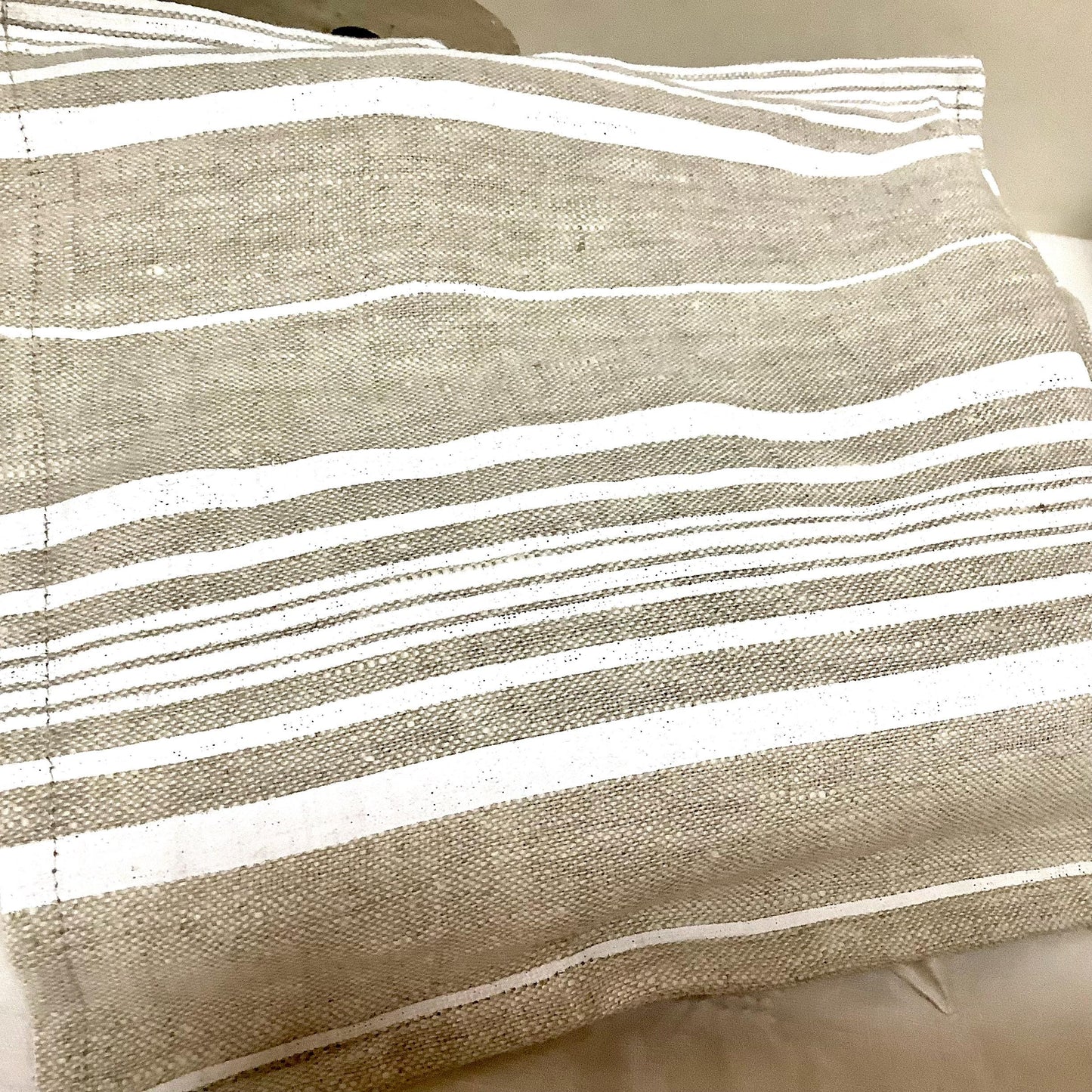 Bouillotte sèche coussin noyaux de cerises lin rayures