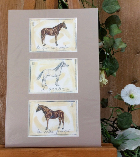 Sérigraphie reproduction chevaux foucher poignant modèle A