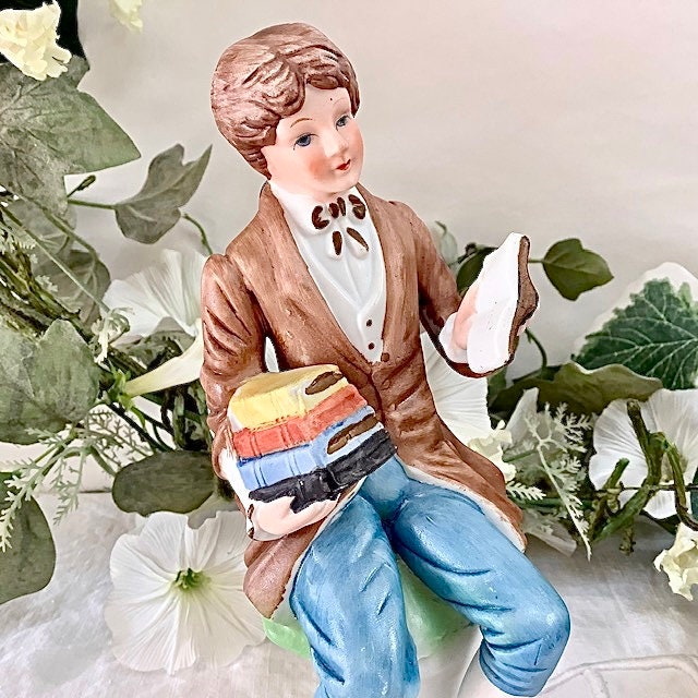 Figurines porcelaine couple fille garçon ht 18 cm vintage