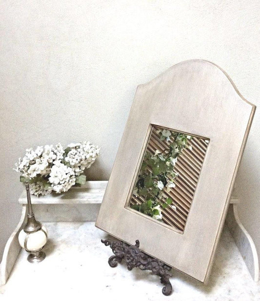 Miroir bois patiné Country Corner ht 61 cm vintage